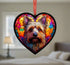 Cairn Terrier Stained Glass Effect Heart Suncatcher
